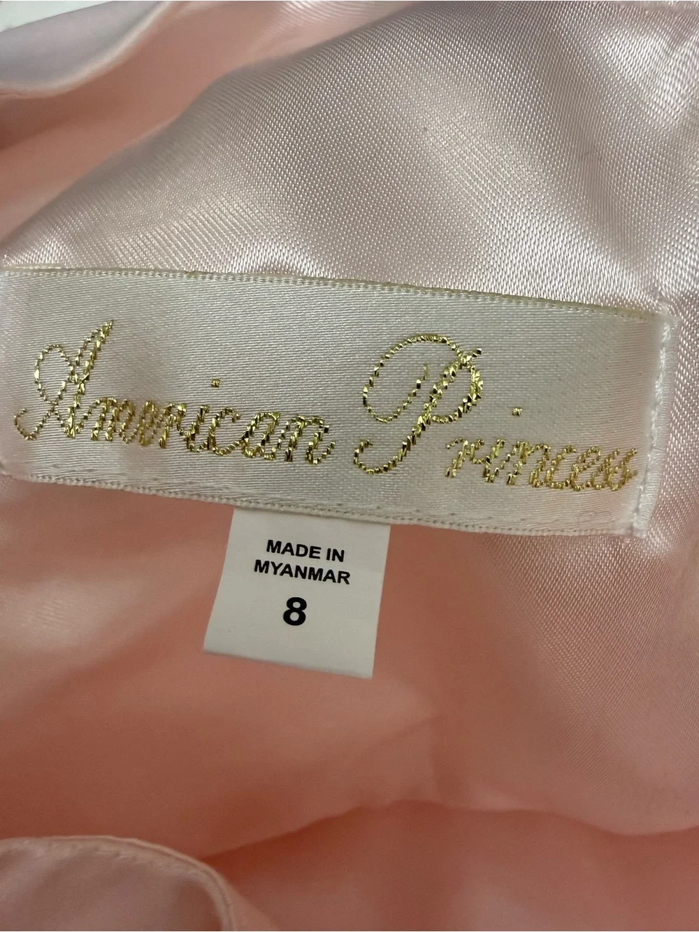 American Princess Girls Size 8 Blush Pink Lace Pearl Special Occasion Dress